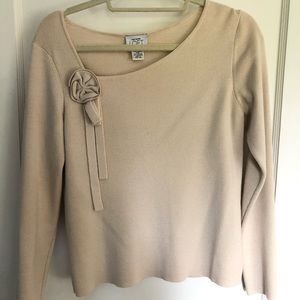 Ann Taylor Loft merino wool asymmetrical neck top